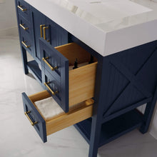 Load image into Gallery viewer, Vinnova Vanity Vinnova Pavia 48” Single Vanity in Royal Blue with Acrylic under-mount Sink With Mirror