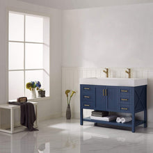 Load image into Gallery viewer, Vinnova Vanity Vinnova Pavia 48” Single Vanity in Royal Blue with Acrylic under-mount Sink Without Mirror