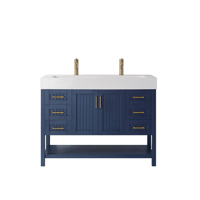 Vinnova Vanity Vinnova Pavia 48” Single Vanity in Royal Blue with Acrylic under-mount Sink Without Mirror