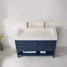 Load image into Gallery viewer, Vinnova Vanity Vinnova Pavia 48” Single Vanity in Royal Blue with Acrylic under-mount Sink Without Mirror