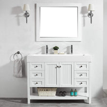 Load image into Gallery viewer, Vinnova Vanity Vinnova Pavia 48” Single Vanity in White with Acrylic under-mount Sink With Mirror