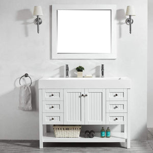 Vinnova Vanity Vinnova Pavia 48” Single Vanity in White with Acrylic under-mount Sink With Mirror