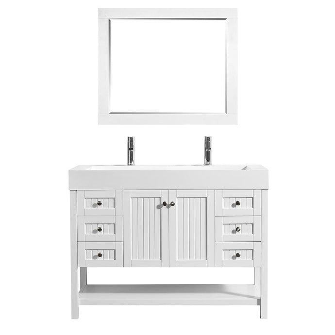 Vinnova Vanity Vinnova Pavia 48” Single Vanity in White with Acrylic under-mount Sink With Mirror