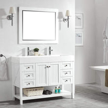 Load image into Gallery viewer, Vinnova Vanity Vinnova Pavia 48” Single Vanity in White with Acrylic under-mount Sink With Mirror
