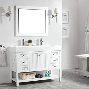 Vinnova Vanity Vinnova Pavia 48” Single Vanity in White with Acrylic under-mount Sink With Mirror