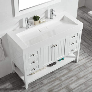 Vinnova Vanity Vinnova Pavia 48” Single Vanity in White with Acrylic under-mount Sink With Mirror