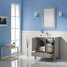 Load image into Gallery viewer, Vinnova Vanity Vinnova Shannon 36&quot; Single Vanity in Paris Grey and Composite Carrara White Stone Countertop With Mirror