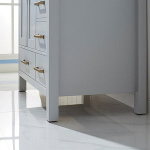 Vinnova Vanity Vinnova Shannon 36" Single Vanity in Paris Grey and Composite Carrara White Stone Countertop With Mirror