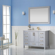 Load image into Gallery viewer, Vinnova Vanity Vinnova Shannon 48&quot; Single Vanity in Paris Grey and Composite Carrara White Stone Countertop With Mirror