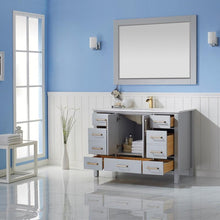 Load image into Gallery viewer, Vinnova Vanity Vinnova Shannon 48&quot; Single Vanity in Paris Grey and Composite Carrara White Stone Countertop With Mirror