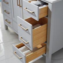 Load image into Gallery viewer, Vinnova Vanity Vinnova Shannon 48&quot; Single Vanity in Paris Grey and Composite Carrara White Stone Countertop With Mirror