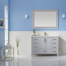 Load image into Gallery viewer, Vinnova Vanity Vinnova Shannon 48&quot; Single Vanity in Paris Grey and Composite Carrara White Stone Countertop With Mirror