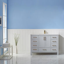 Load image into Gallery viewer, Vinnova Vanity Vinnova Shannon 48&quot; Single Vanity in Paris Grey and Composite Carrara White Stone Countertop Without Mirror