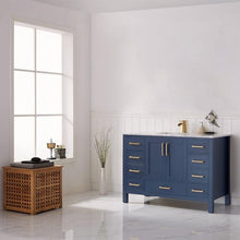 Load image into Gallery viewer, Vinnova Vanity Vinnova Shannon 48&quot; Single Vanity in Royal Blue and Composite Carrara White Stone Countertop Without Mirror