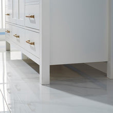 Load image into Gallery viewer, Vinnova Vanity Vinnova Shannon 60&quot; Single Vanity in White and Composite Carrara White Stone Countertop Without Mirror