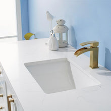 Load image into Gallery viewer, Vinnova Vanity Vinnova Shannon 60&quot; Single Vanity in White and Composite Carrara White Stone Countertop Without Mirror