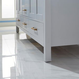 Vinnova Vanity Vinnova Shannon 72" Double Vanity in Paris Grey and Composite Carrara White Stone Countertop With Mirror