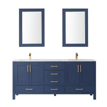 Load image into Gallery viewer, Vinnova Vanity Vinnova Shannon 72&quot; Double Vanity in Royal Blue and Composite Carrara White Stone Countertop With Mirror