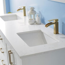 Load image into Gallery viewer, Vinnova Vanity Vinnova Shannon 72&quot; Double Vanity in White and Composite Carrara White Stone Countertop With Mirror