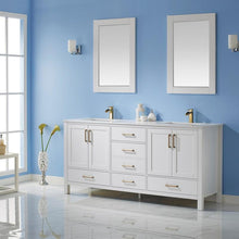 Load image into Gallery viewer, Vinnova Vanity Vinnova Shannon 72&quot; Double Vanity in White and Composite Carrara White Stone Countertop With Mirror