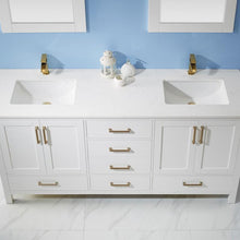 Load image into Gallery viewer, Vinnova Vanity Vinnova Shannon 72&quot; Double Vanity in White and Composite Carrara White Stone Countertop With Mirror