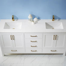 Load image into Gallery viewer, Vinnova Vanity Vinnova Shannon 72&quot; Double Vanity in White and Composite Carrara White Stone Countertop Without Mirror