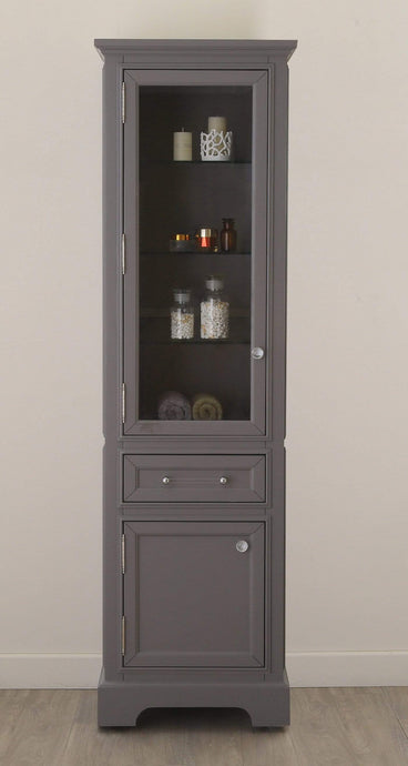 Water Creation Linen Towers Water Creation DERBY-LC-G Derby Collection Linen Cabinet In Cashmere Grey