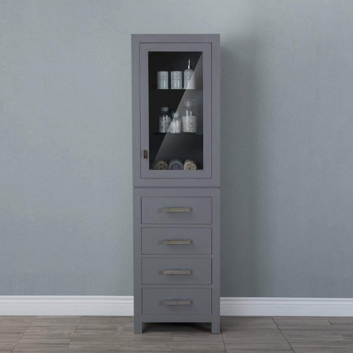 Water Creation Linen Towers Water Creation MADISON-LC-G Madison Collection Linen Cabinet In Cashmere Grey