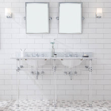 Load image into Gallery viewer, Water Creation Vanity Chrome Water Creation Empire 60 Inch Wide Double Wash Stand and P-Trap