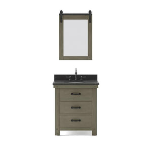 Water Creation Vanity Water Creation AB30BL03GG-P24000000 Aberdeen 30 Inch Single Sink Blue Limestone Countertop Vanity in Grizzle Gray and Mirror