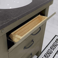 Load image into Gallery viewer, Water Creation Vanity Water Creation AB30BL03GG-P24TL1203 Aberdeen 30 Inch Single Sink Blue Limestone Countertop Vanity in Grizzle Gray with Hook Faucet and Mirror