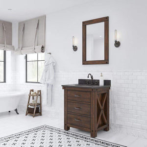 Water Creation Vanity Water Creation AB30BL03RS-000000000 Aberdeen 30 Inch Single Sink Blue Limestone Countertop Vanity in Rustic Sierra