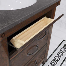 Load image into Gallery viewer, Water Creation Vanity Water Creation AB30BL03RS-000TL1203 Aberdeen 30 Inch Single Sink Blue Limestone Countertop Vanity in Rustic Sienna with Hook Faucet