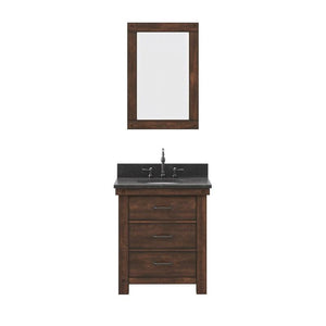 Water Creation Vanity Water Creation AB30BL03RS-000TL1203 Aberdeen 30 Inch Single Sink Blue Limestone Countertop Vanity in Rustic Sienna with Hook Faucet