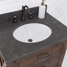 Load image into Gallery viewer, Water Creation Vanity Water Creation AB30BL03RS-000TL1203 Aberdeen 30 Inch Single Sink Blue Limestone Countertop Vanity in Rustic Sienna with Hook Faucet