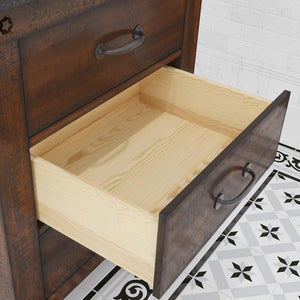 Water Creation Vanity Water Creation AB30BL03RS-P24000000 Aberdeen 30 Inch Single Sink Blue Limestone Countertop Vanity in Rustic Sienna with Mirror