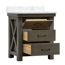 Load image into Gallery viewer, Water Creation Vanity Water Creation AB30CW03GG-000BX1203 30 Inch Grizzle Grey Single Sink Bathroom Vanity With Faucet With Carrara White Marble Counter Top From The ABERDEEN Collection