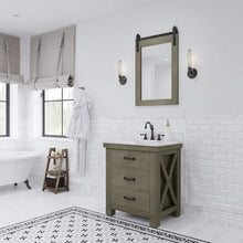 Load image into Gallery viewer, Water Creation Vanity Water Creation AB30CW03GG-P24000000 Aberdeen 30 Inch Single Sink Carrara White Marble Countertop Vanity in Grizzle Gray with Mirror