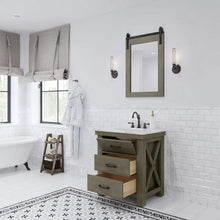 Load image into Gallery viewer, Water Creation Vanity Water Creation AB30CW03GG-P24000000 Aberdeen 30 Inch Single Sink Carrara White Marble Countertop Vanity in Grizzle Gray with Mirror