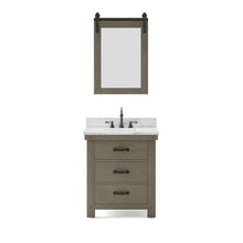 Load image into Gallery viewer, Water Creation Vanity Water Creation AB30CW03GG-P24000000 Aberdeen 30 Inch Single Sink Carrara White Marble Countertop Vanity in Grizzle Gray with Mirror