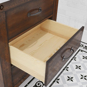 Water Creation Vanity Water Creation AB30CW03RS-A24TL1203 Aberdeen 30 Inch Single Sink Carrara White Marble Countertop Vanity in Rustic Sierra with Hook Faucet and Mirror