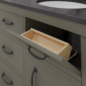 Water Creation Vanity Water Creation AB60BL03GG-P24000000 Aberdeen 60 Inch Double Sink Blue Limestone Countertop Vanity in Grizzle Gray with Mirror