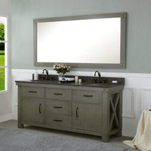 Load image into Gallery viewer, Water Creation Vanity Water Creation AB72BL03GG-000BX1203 72 Inch Grizzle Grey Double Sink Bathroom Vanity With Faucets With Blue Limestone Counter Top From The ABERDEEN Collection