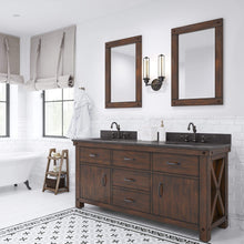 Load image into Gallery viewer, Water Creation Vanity Water Creation AB72BL03RS-000000000 Aberdeen 72 In. Double Sink Blue Limestone Countertop Vanity in Rustic Sierra