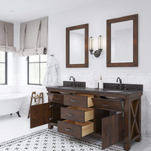 Load image into Gallery viewer, Water Creation Vanity Water Creation AB72BL03RS-000000000 Aberdeen 72 In. Double Sink Blue Limestone Countertop Vanity in Rustic Sierra