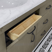 Load image into Gallery viewer, Water Creation Vanity Water Creation AB72CW03GG-P24000000 Aberdeen 72 In. Double Sink Carrara White Marble Countertop Vanity in Grizzle Gray with Mirror