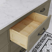 Load image into Gallery viewer, Water Creation Vanity Water Creation AB72CW03GG-P72000000 Aberdeen 72 Inch Double Sink Carrara White Marble Countertop Vanity in Grizzle Gray with Mirror