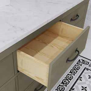 Water Creation Vanity Water Creation AB72CW03GG-P72000000 Aberdeen 72 Inch Double Sink Carrara White Marble Countertop Vanity in Grizzle Gray with Mirror