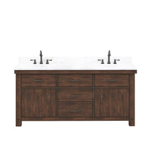 Load image into Gallery viewer, Water Creation Vanity Water Creation AB72CW03RS-000000000 Aberdeen 72 In. Double Sink Carrara White Marble Countertop Vanity in Rustic Sierra