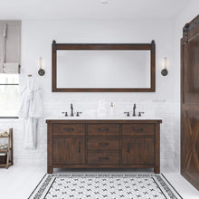 Load image into Gallery viewer, Water Creation Vanity Water Creation AB72CW03RS-P72000000 Aberdeen 72 In. Double Sink Carrara White Marble Countertop Vanity in Rustic Sierra with Mirrors